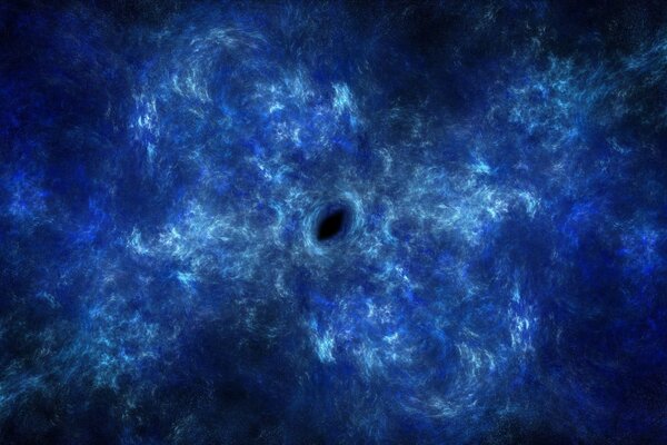 Kplaneta en el fondo de una hermosa galaxia azul