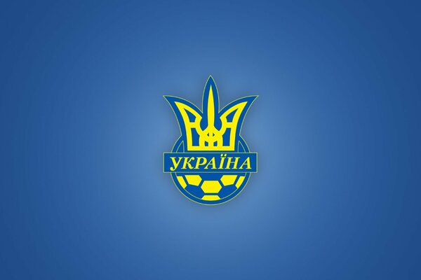 Emblème du football ukrainien sur fond bleu