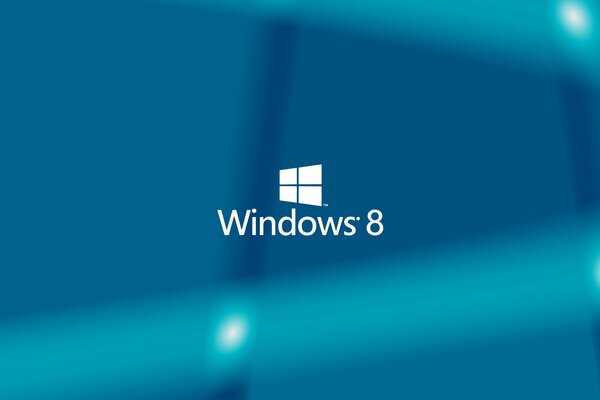 Windows 8-Markenlogo auf blauem Hintergrund