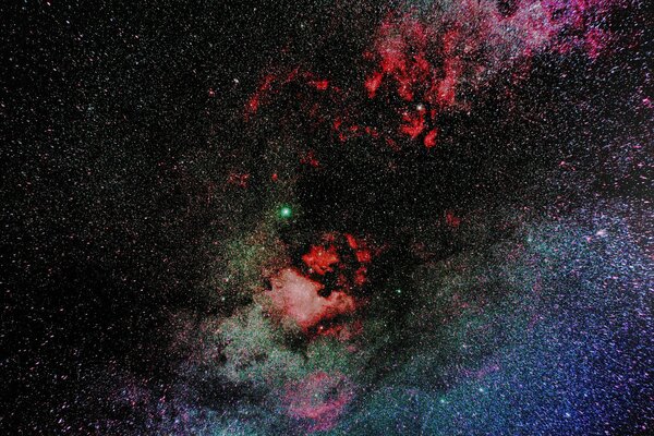 Hermoso, espacio multicolor. Muchas nebulosas