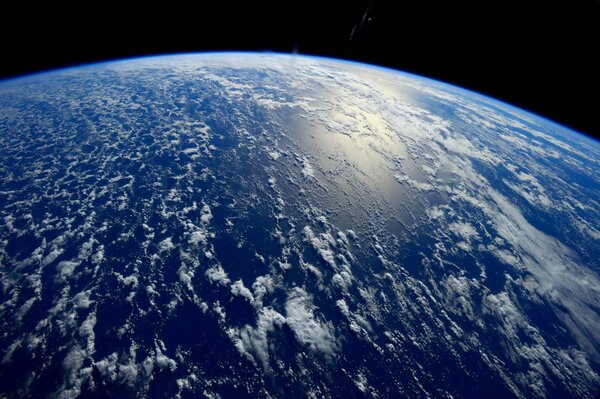 A view from space of the vast ocean on Earth