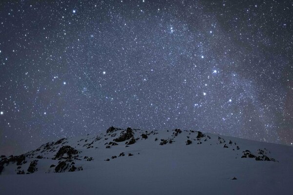 Montagne sullo sfondo della Via Lattea e del cielo notturno