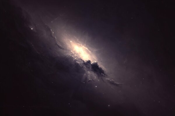A galaxy with stars on a dark background