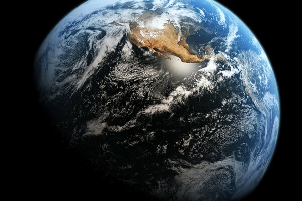 Planet Earth through outer space