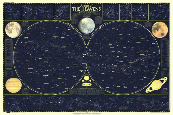 Mappa dello spazio zodiacale del 1957