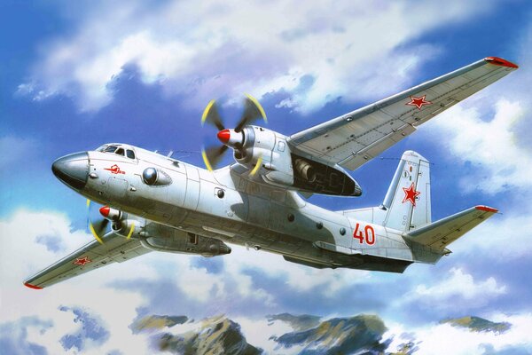 Dibujo de arte de avión militar soviético