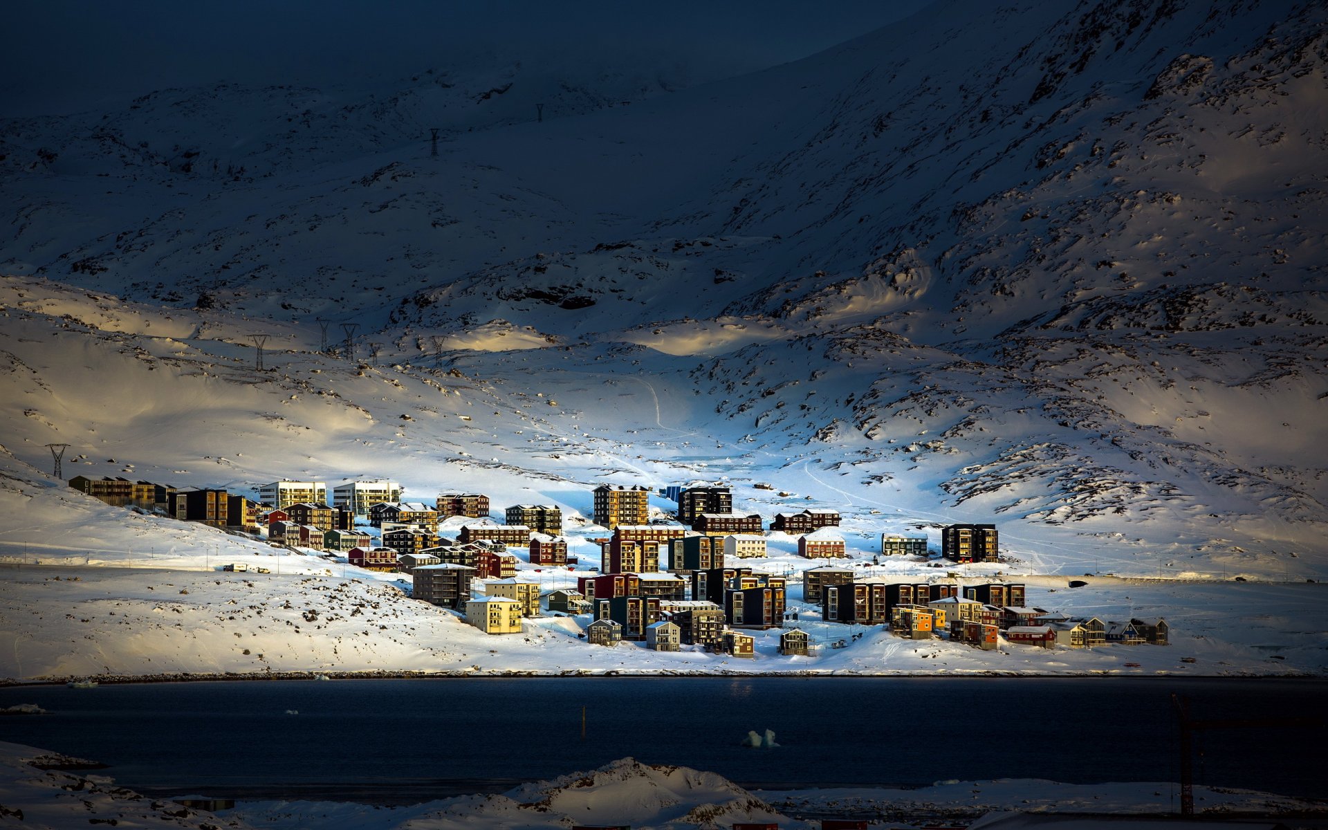 greenland nuuk arctic urban qinngorput city winter