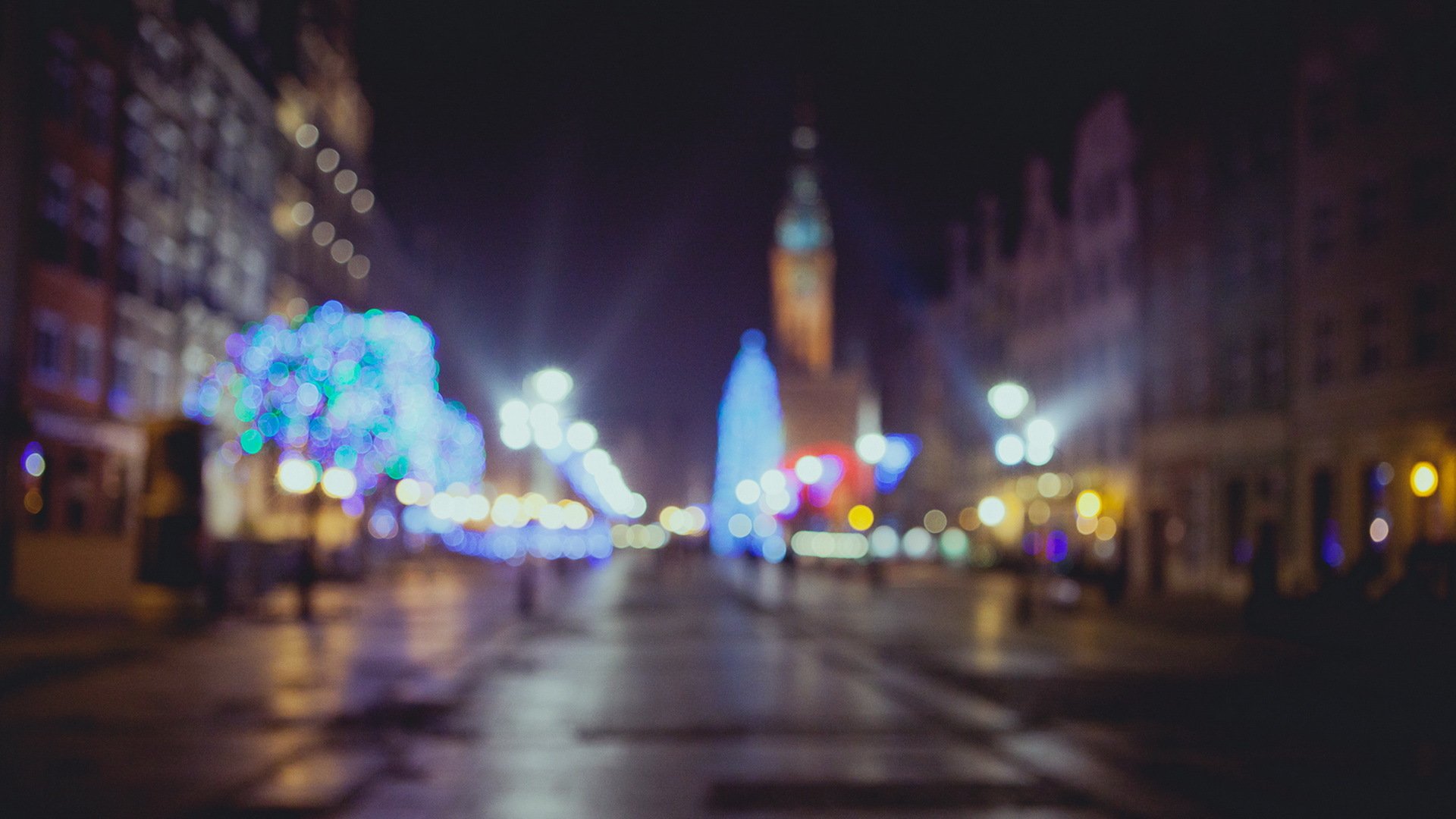 gdańsk pologne noël bokeh