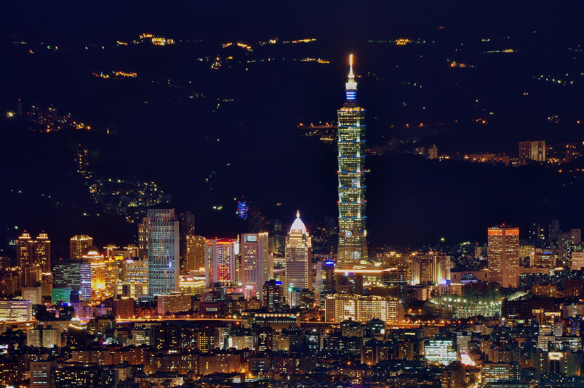 taipeh taiwan china nachtstadt panorama