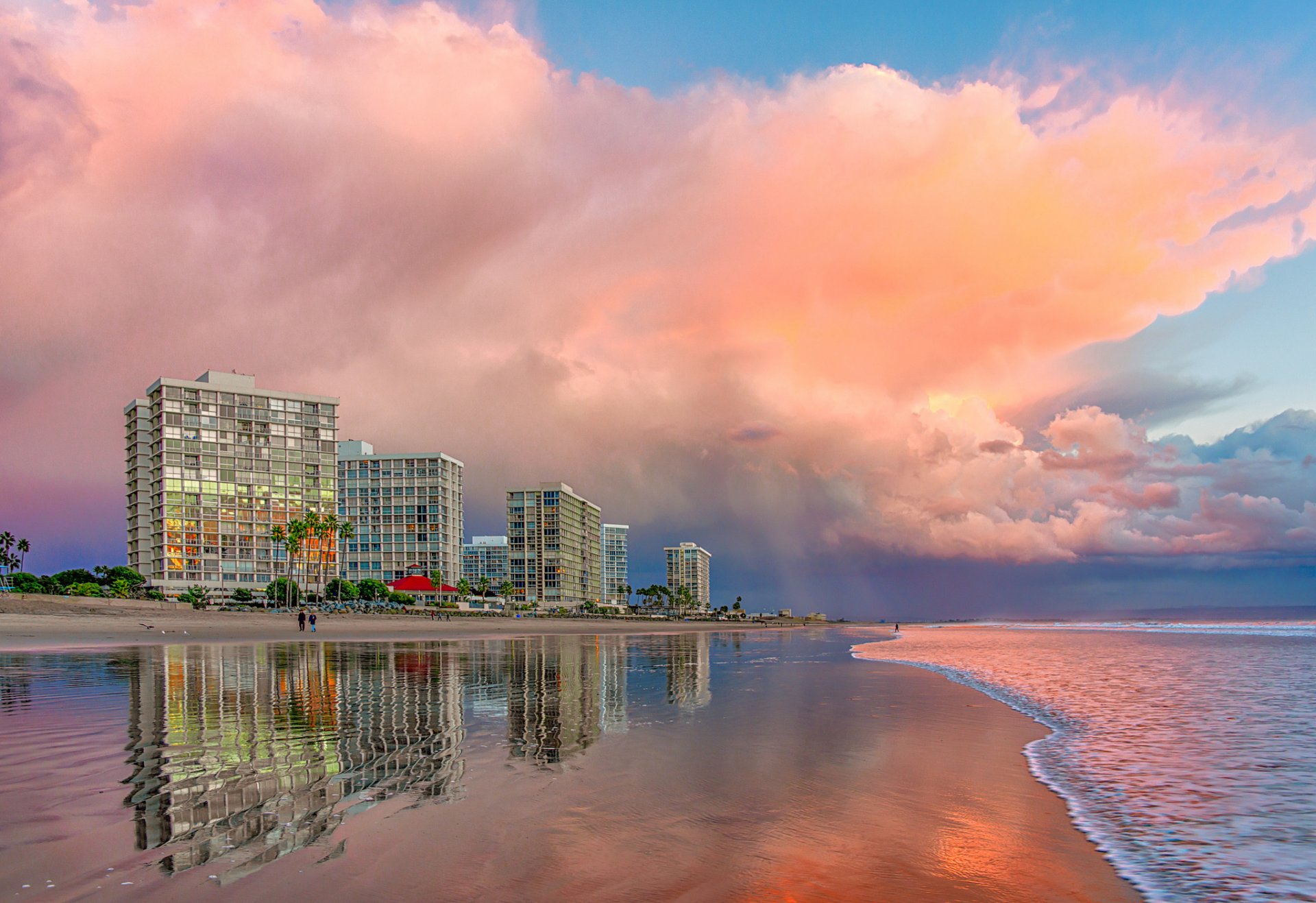 california san diego spiaggia nuvole rosa