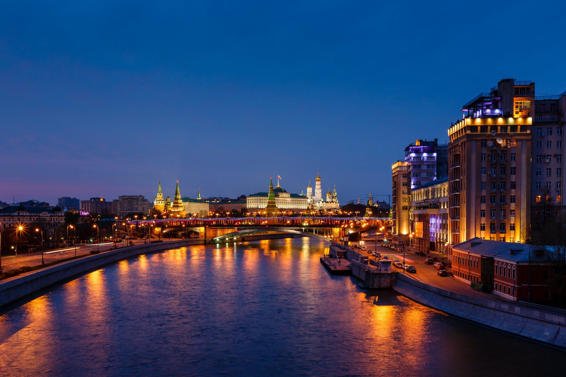 kreml noc moskwa rosja stolica
