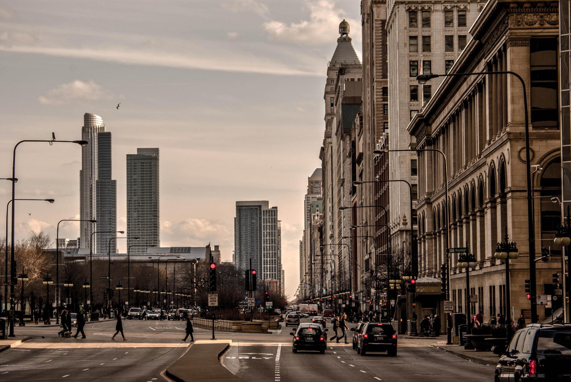 chicago illinois ville rue gratte-ciel trafic machines personnes