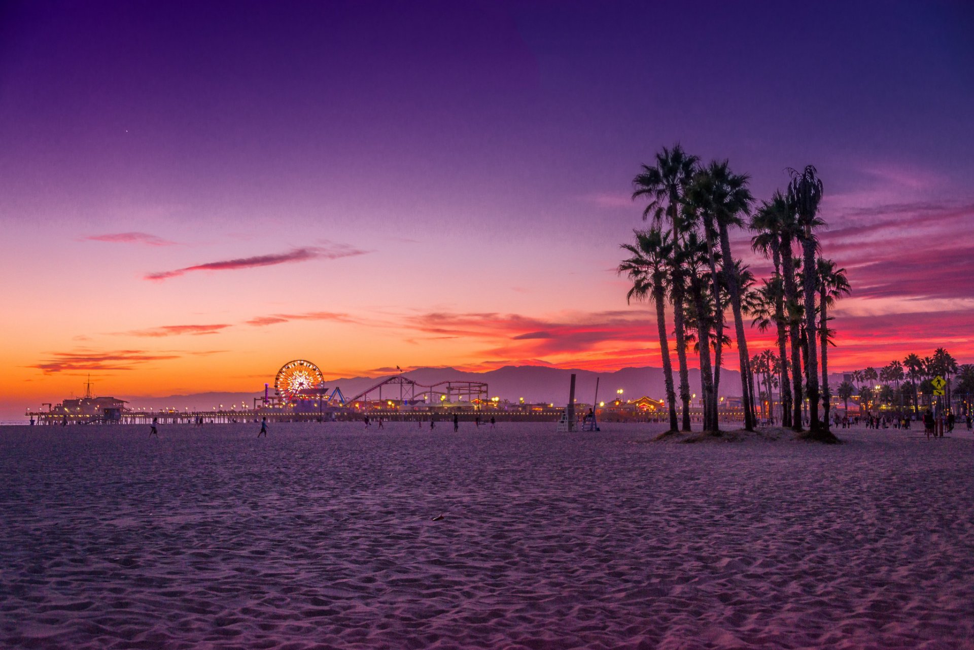 estados unidos california los ángeles santa mónica playa océano palmeras