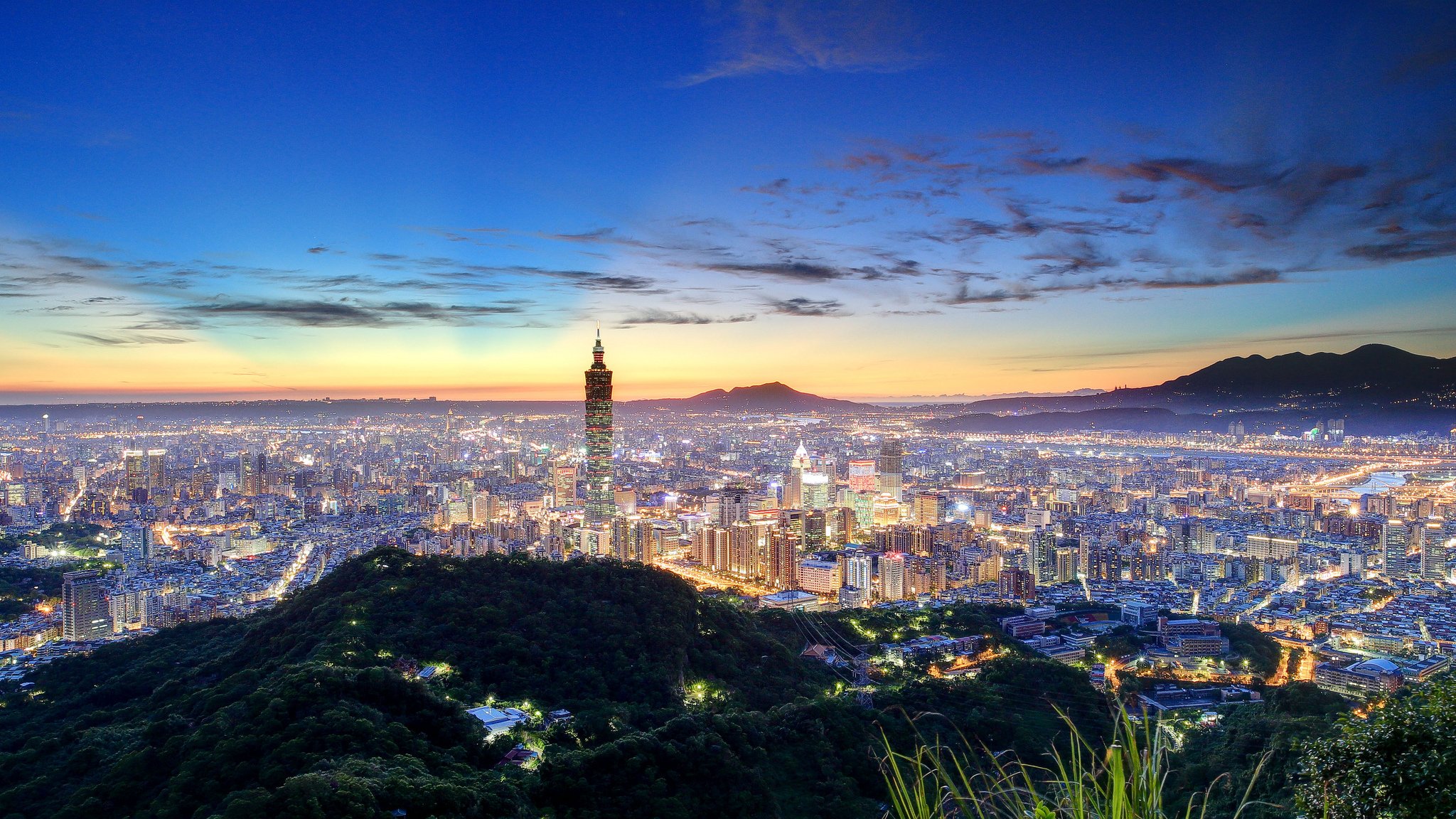 taipei taiwan chine ville de nuit panorama
