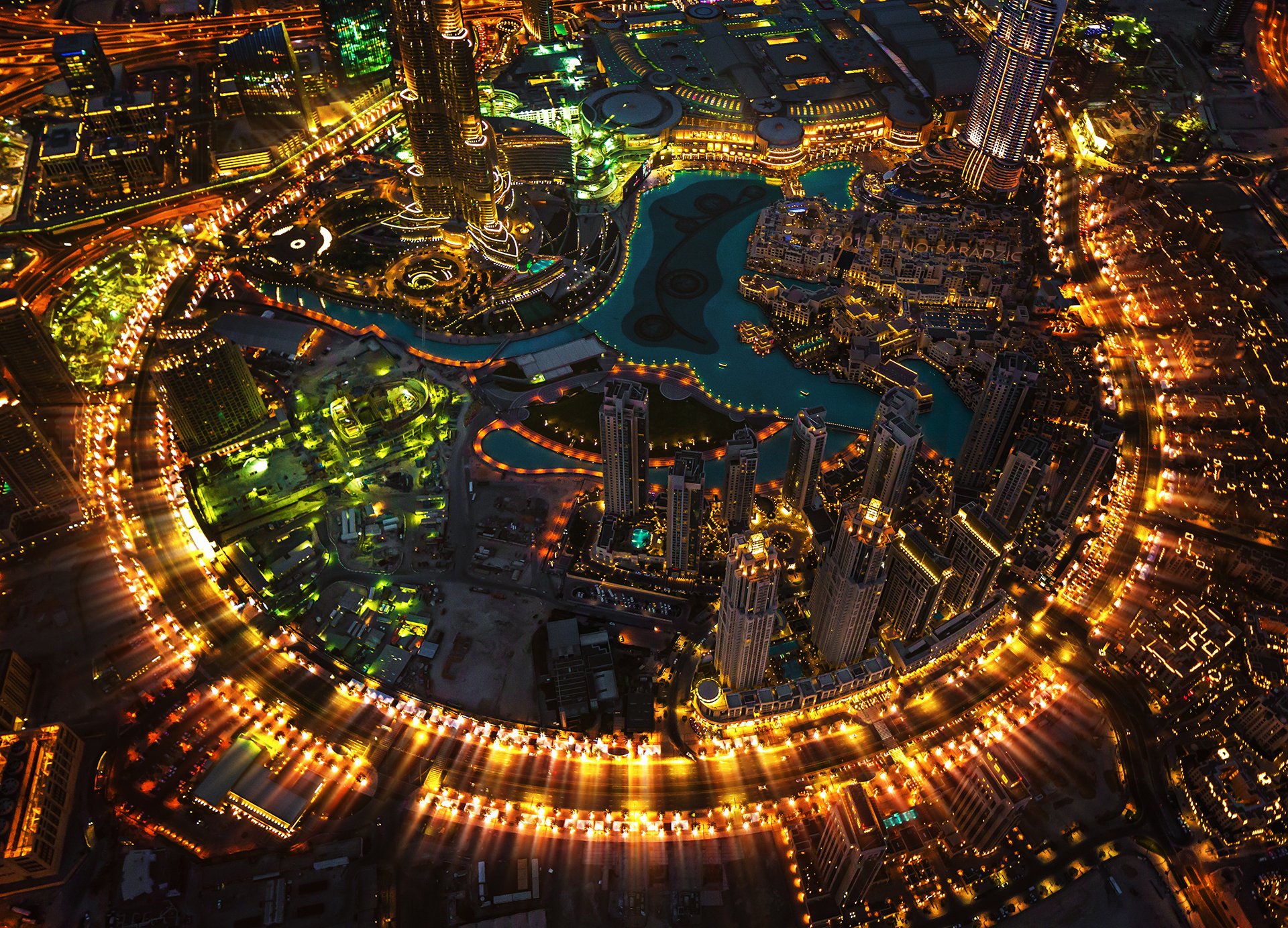 united arab emirates town dubai burj khalifa lights night