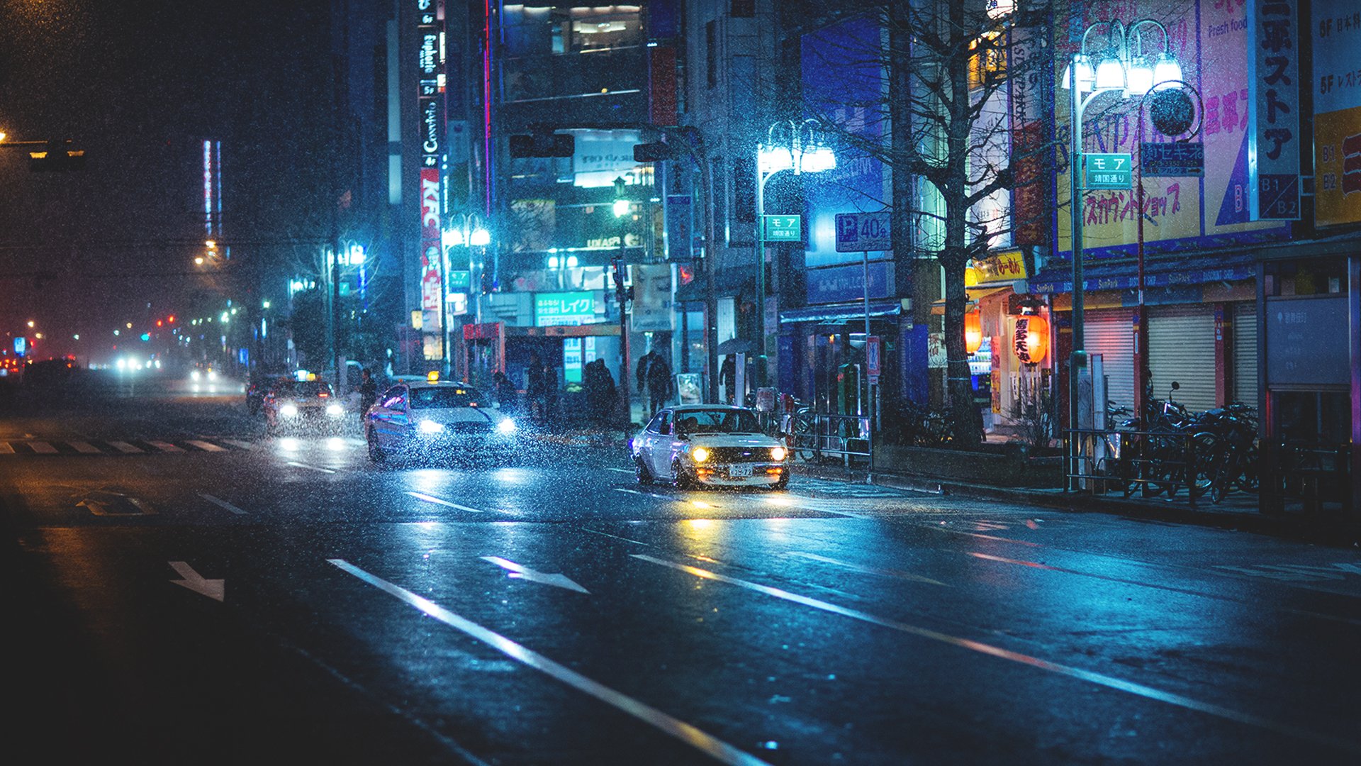 rain japan datsun street datsun