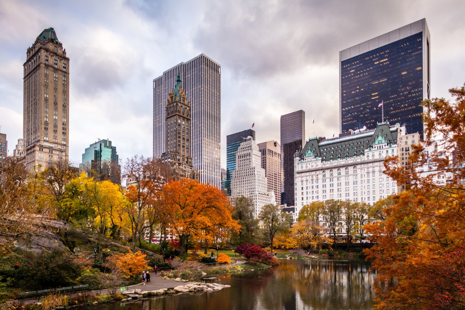 new york usa città autunno parco america new york grattacieli