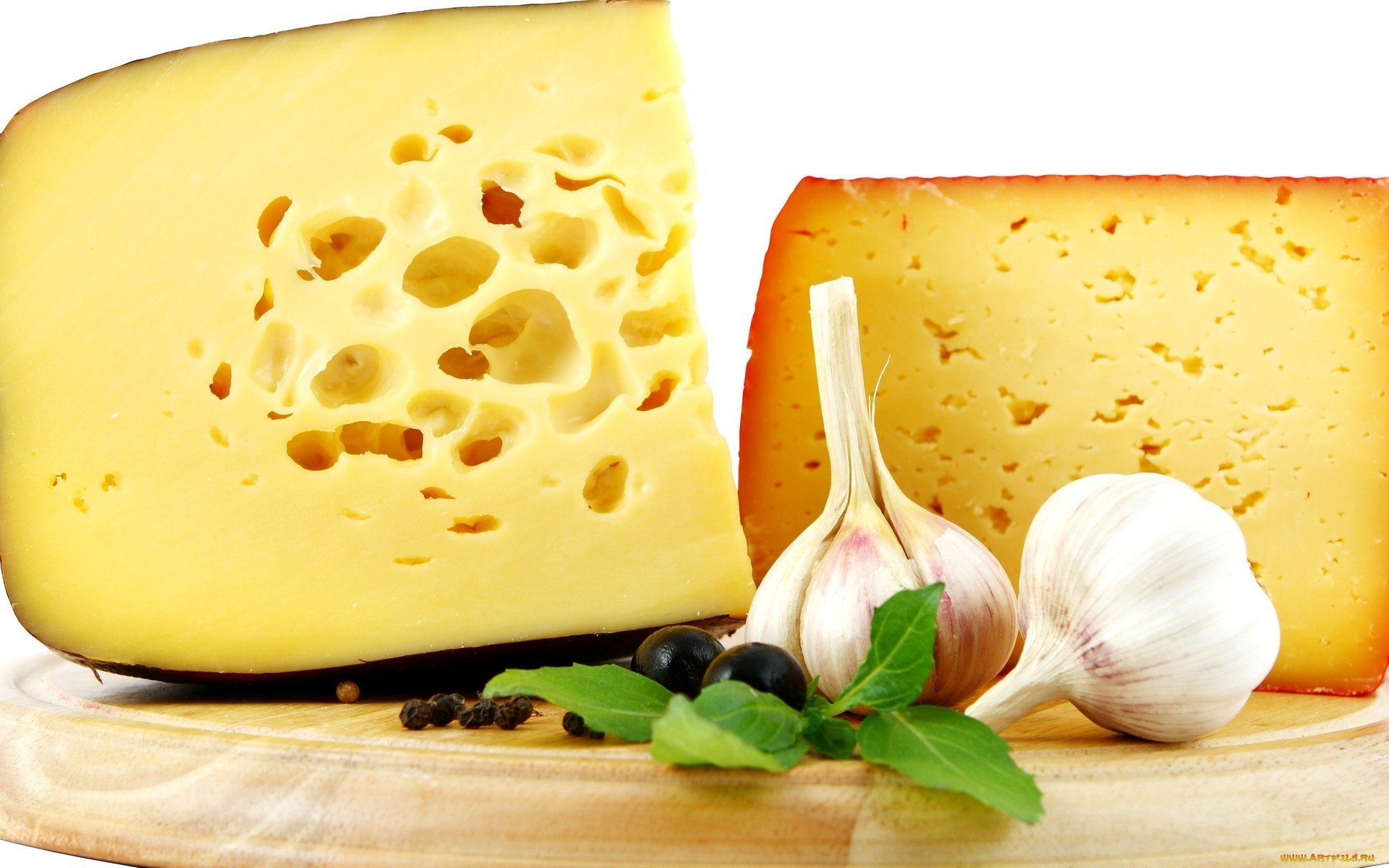 cheese garlic white background