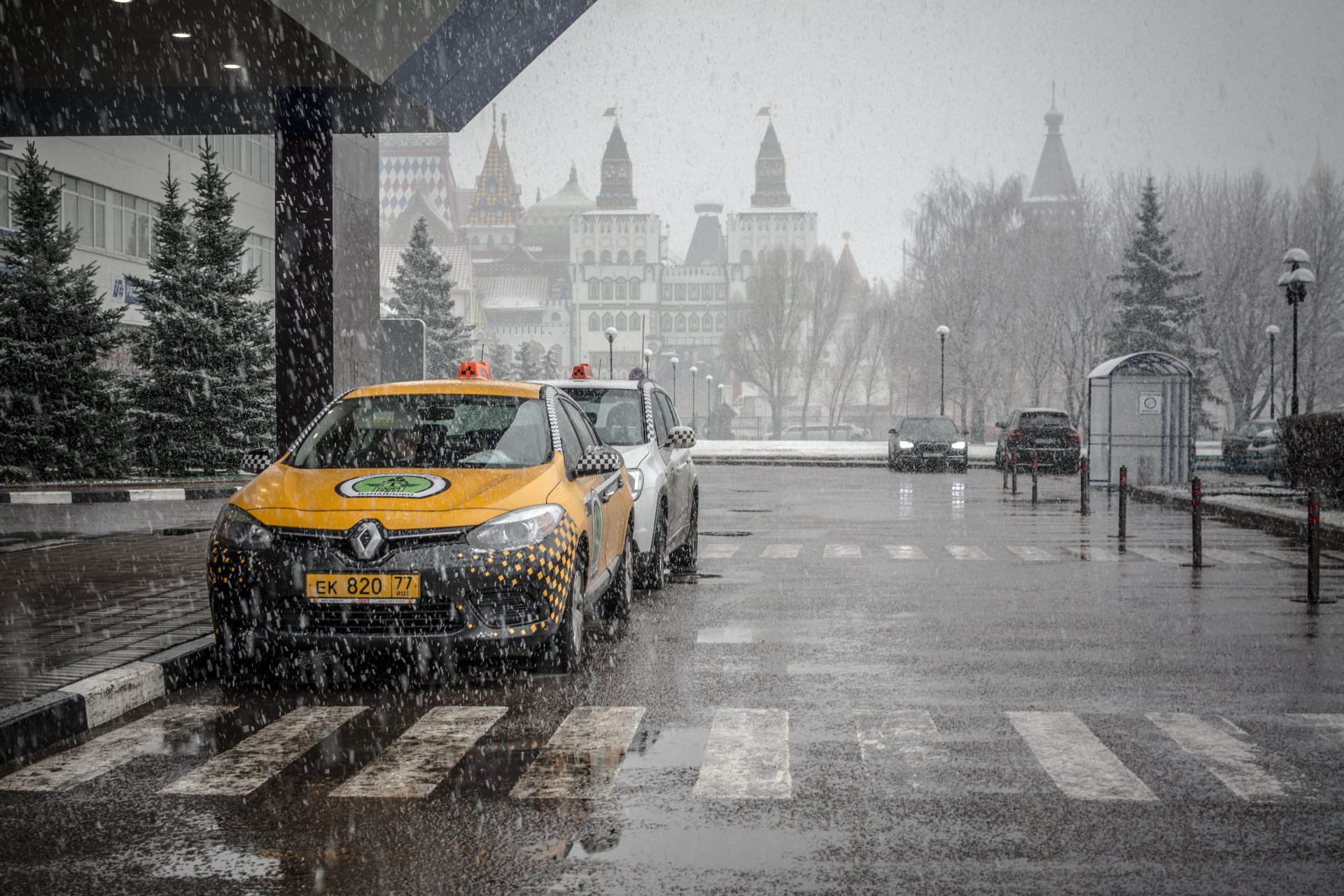 ciudad moscú moskow taxi nieve calle