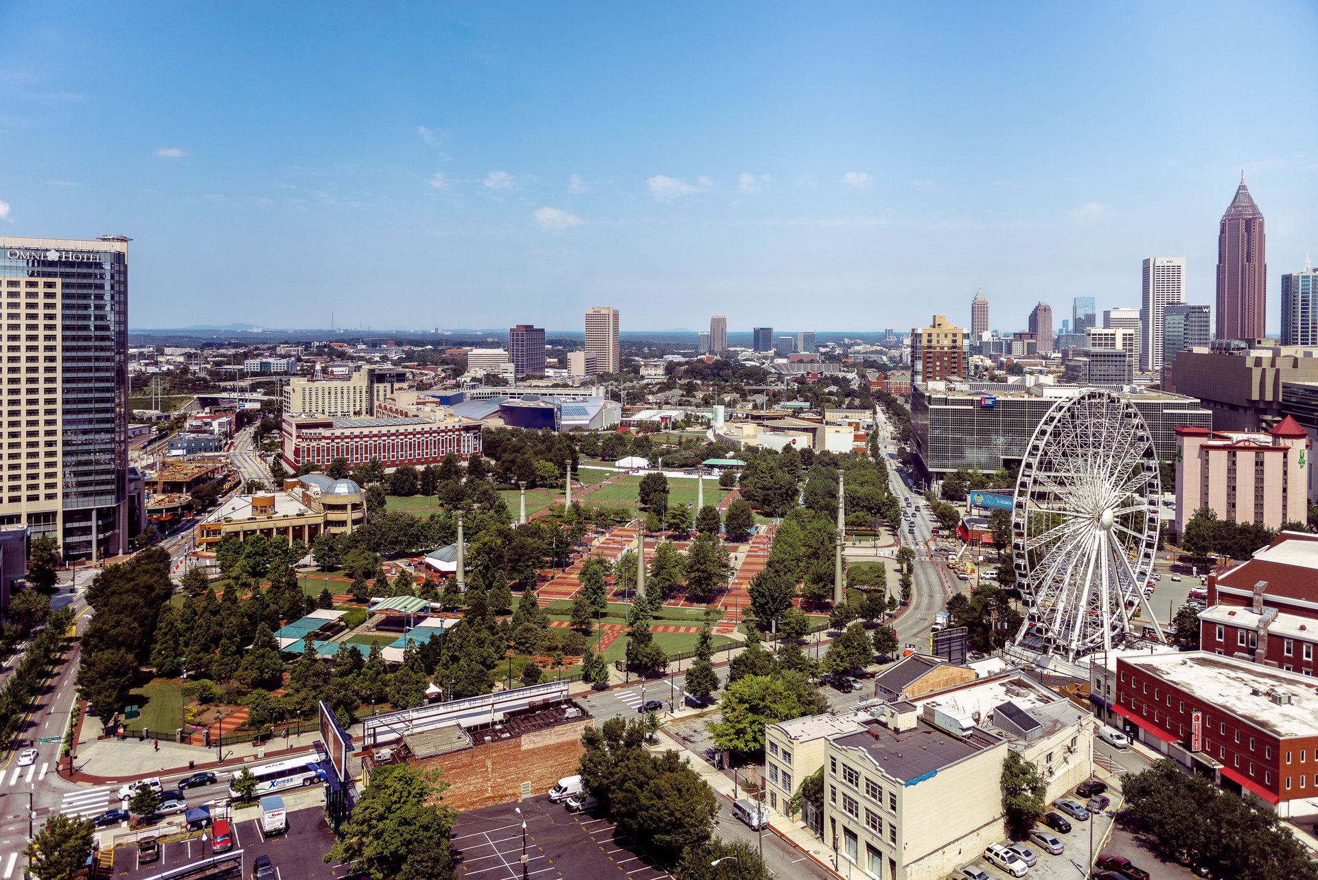 centrum atlanta georgia usa wieżowiec budynek dom niebo parking miasto śródmieście georgia