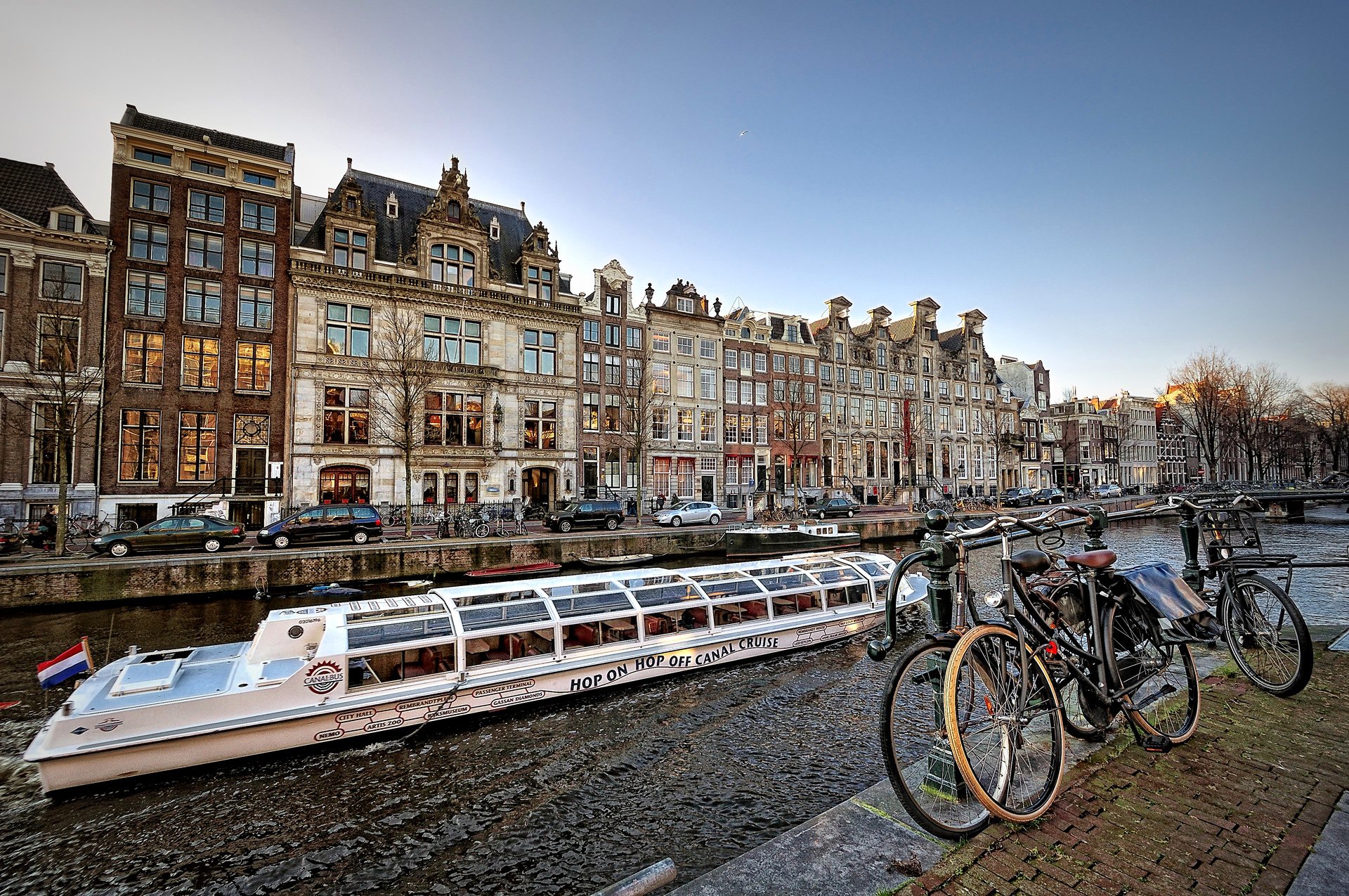 amsterdam paesi bassi case canale barca nave bicicletta