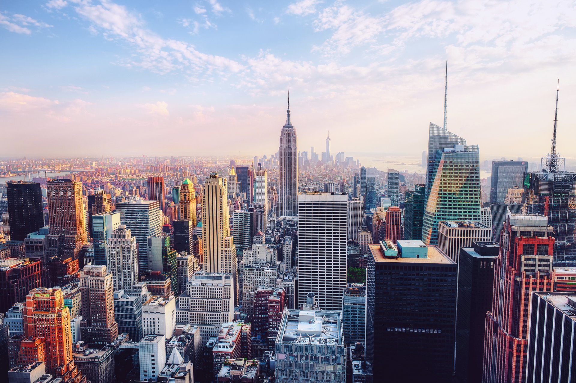 stany zjednoczone miasto nowy jork manhattan empire state building rockefeller center