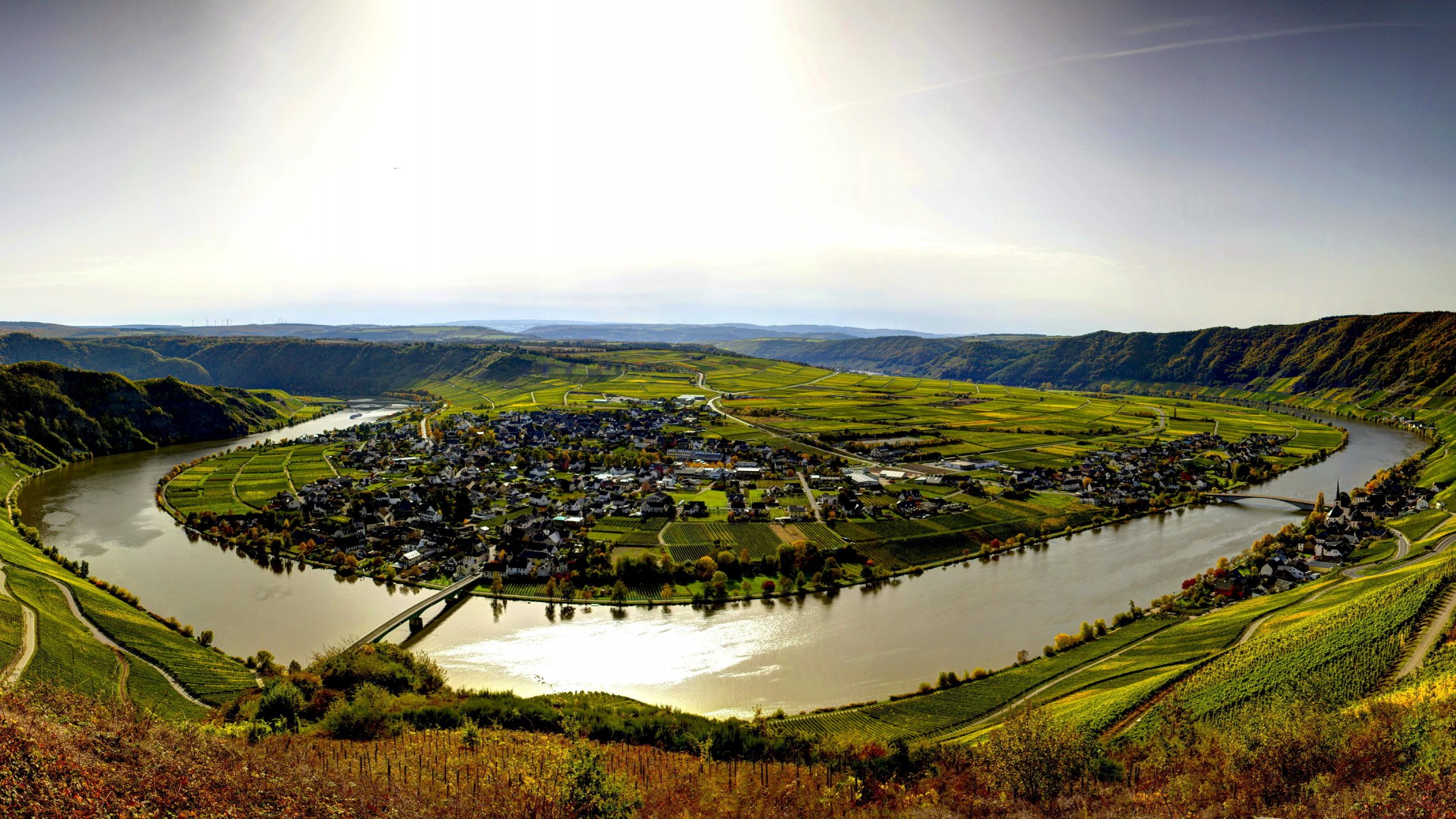 allemagne pisport ville rivière dal montagne maisons ponts champs