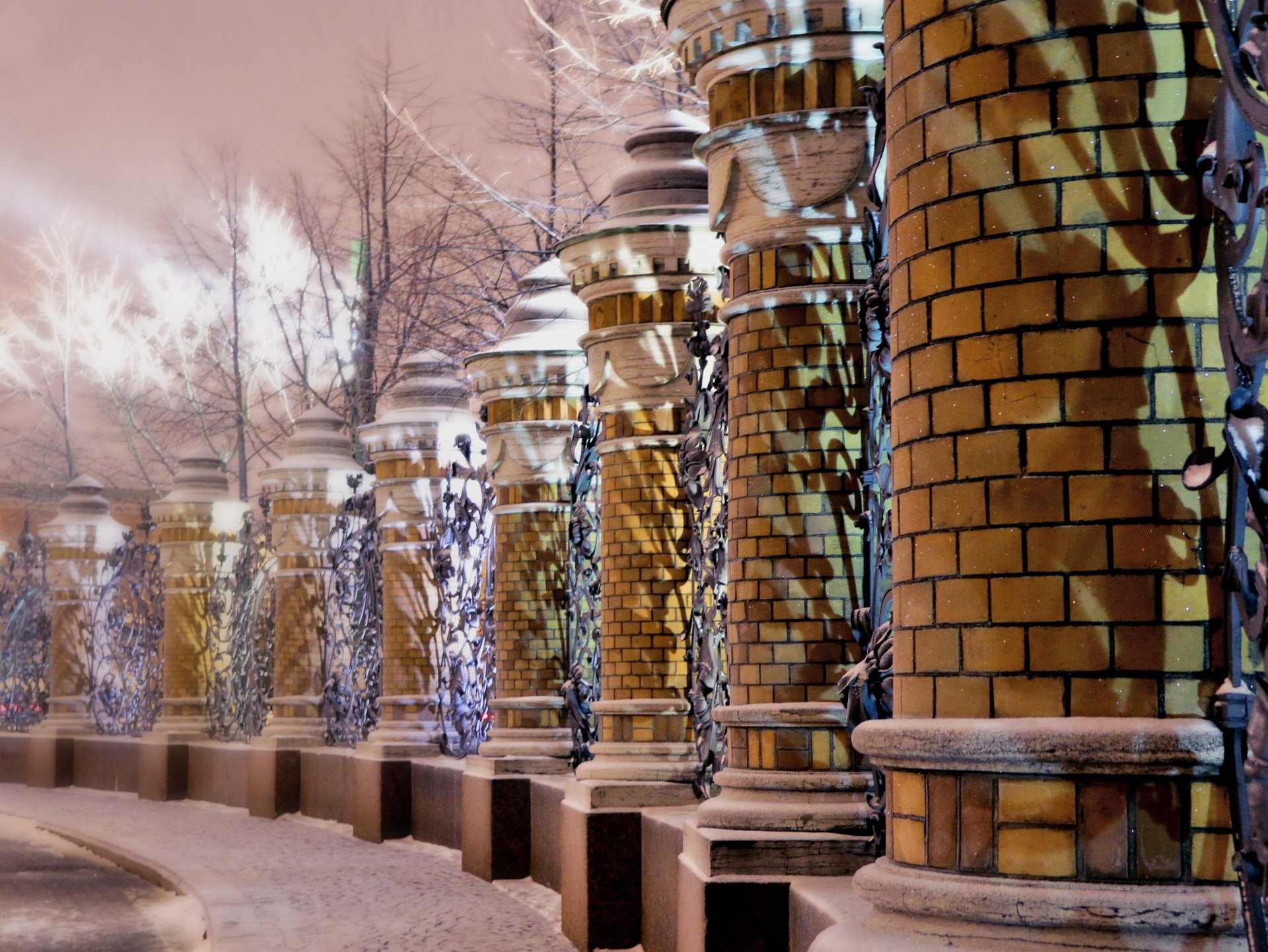 chiesa del salvatore sul sangue versato san pietroburgo luce reticolo del giardino mikhailovsky inverno neve