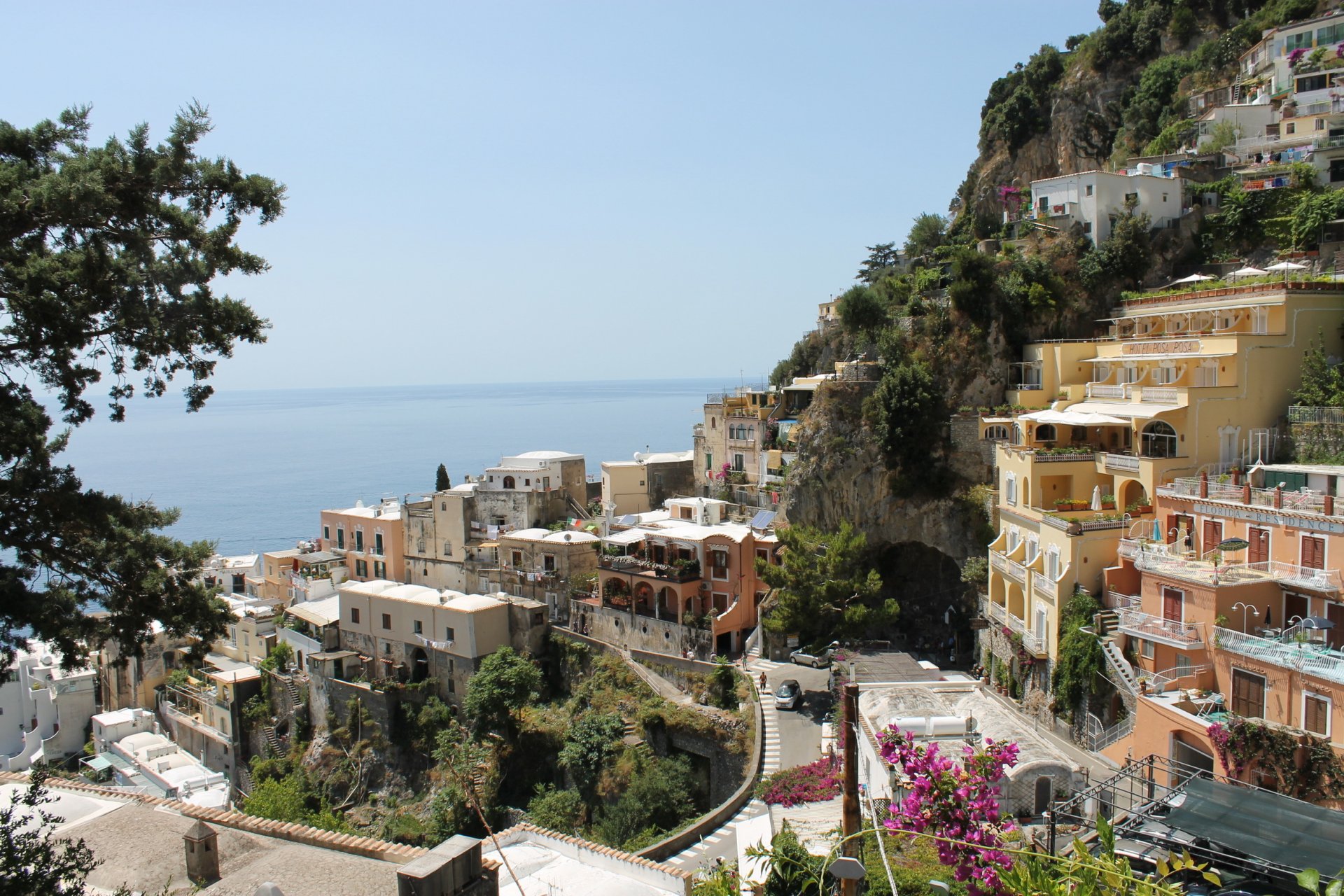 italie maison amalfi rue ville mer ciel montagne rocher