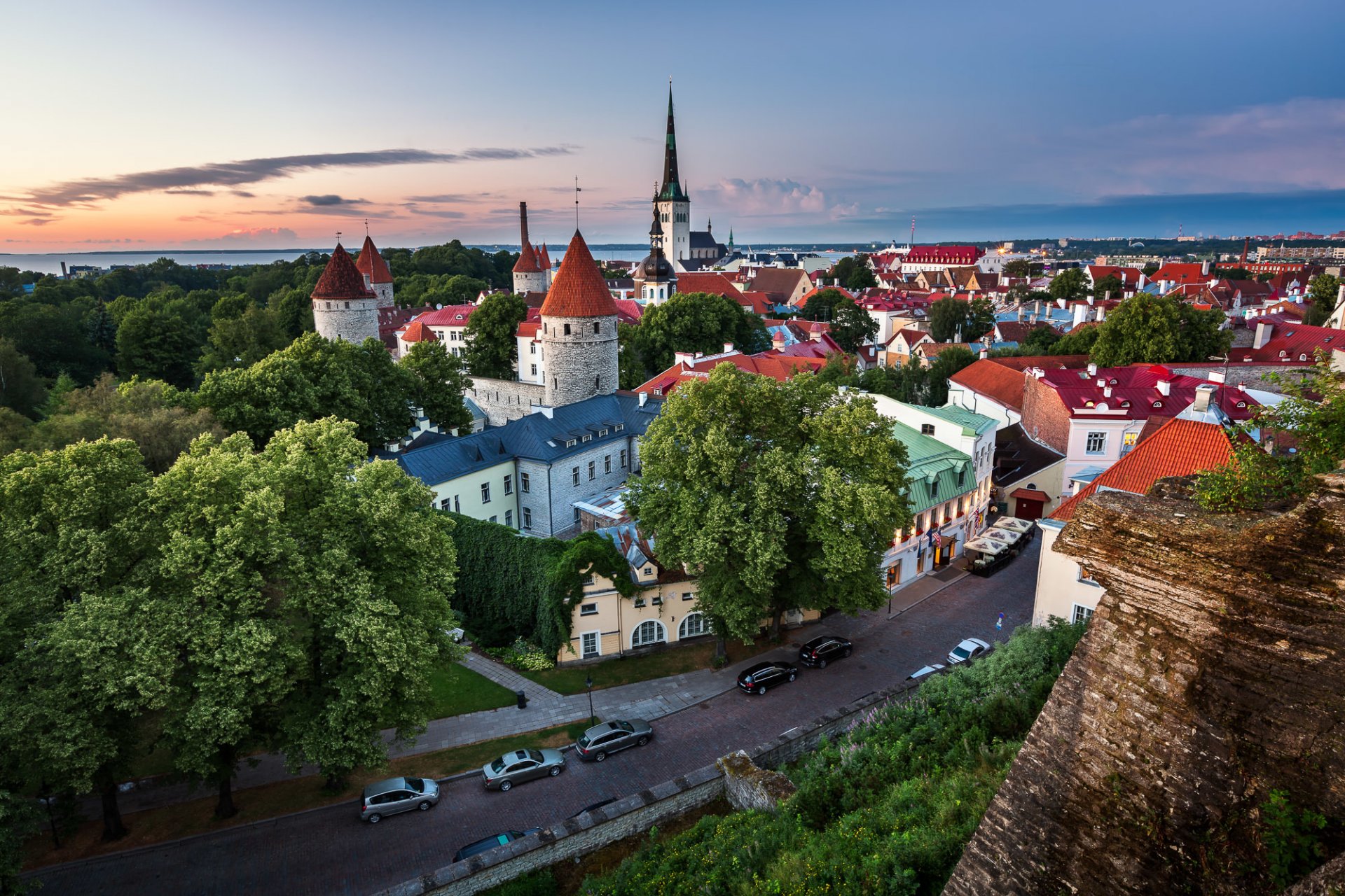 estonia stare miasto tallin droga budynki panorama