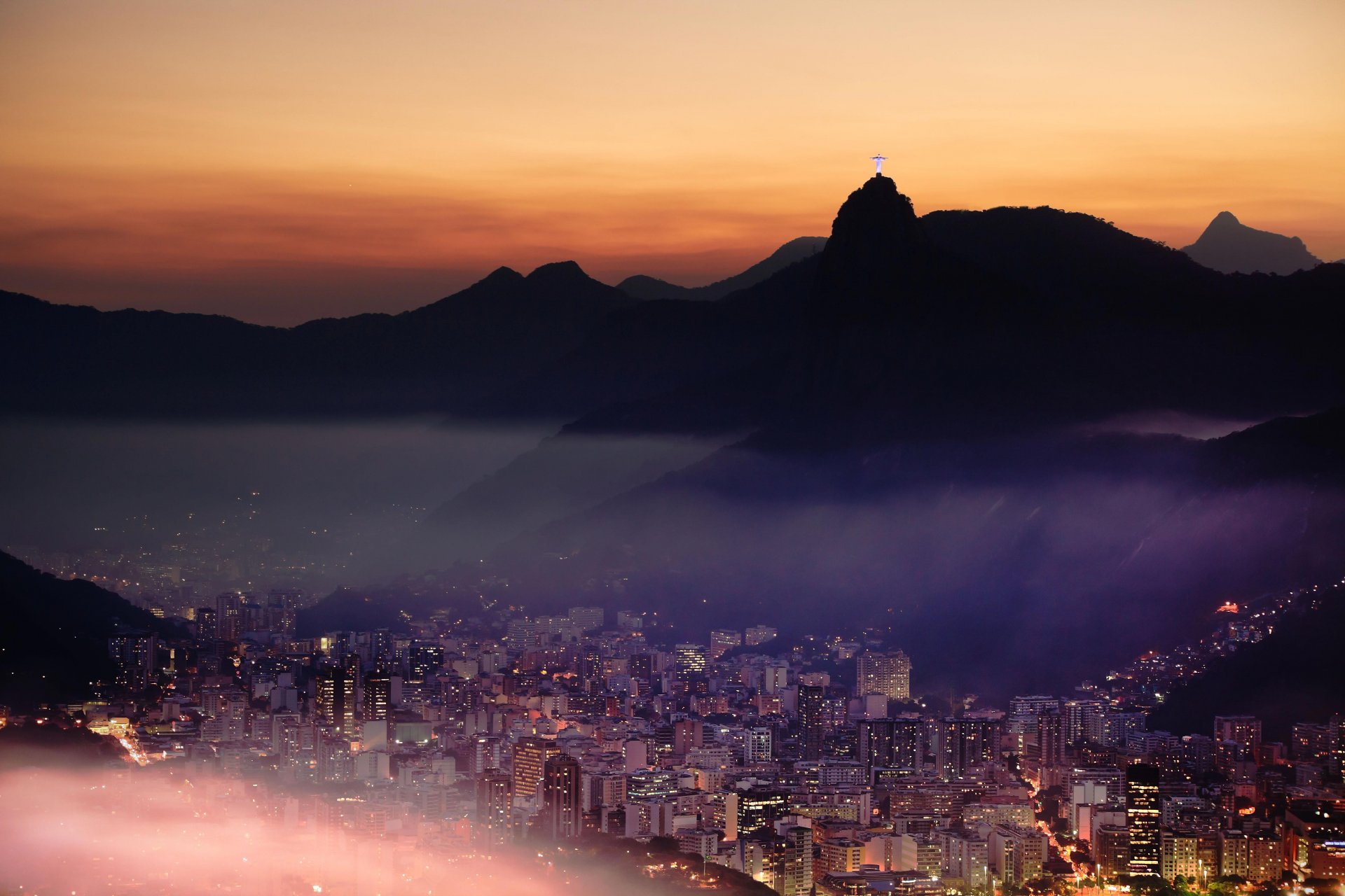 rio de janeiro rio de janeiro city lights mountain