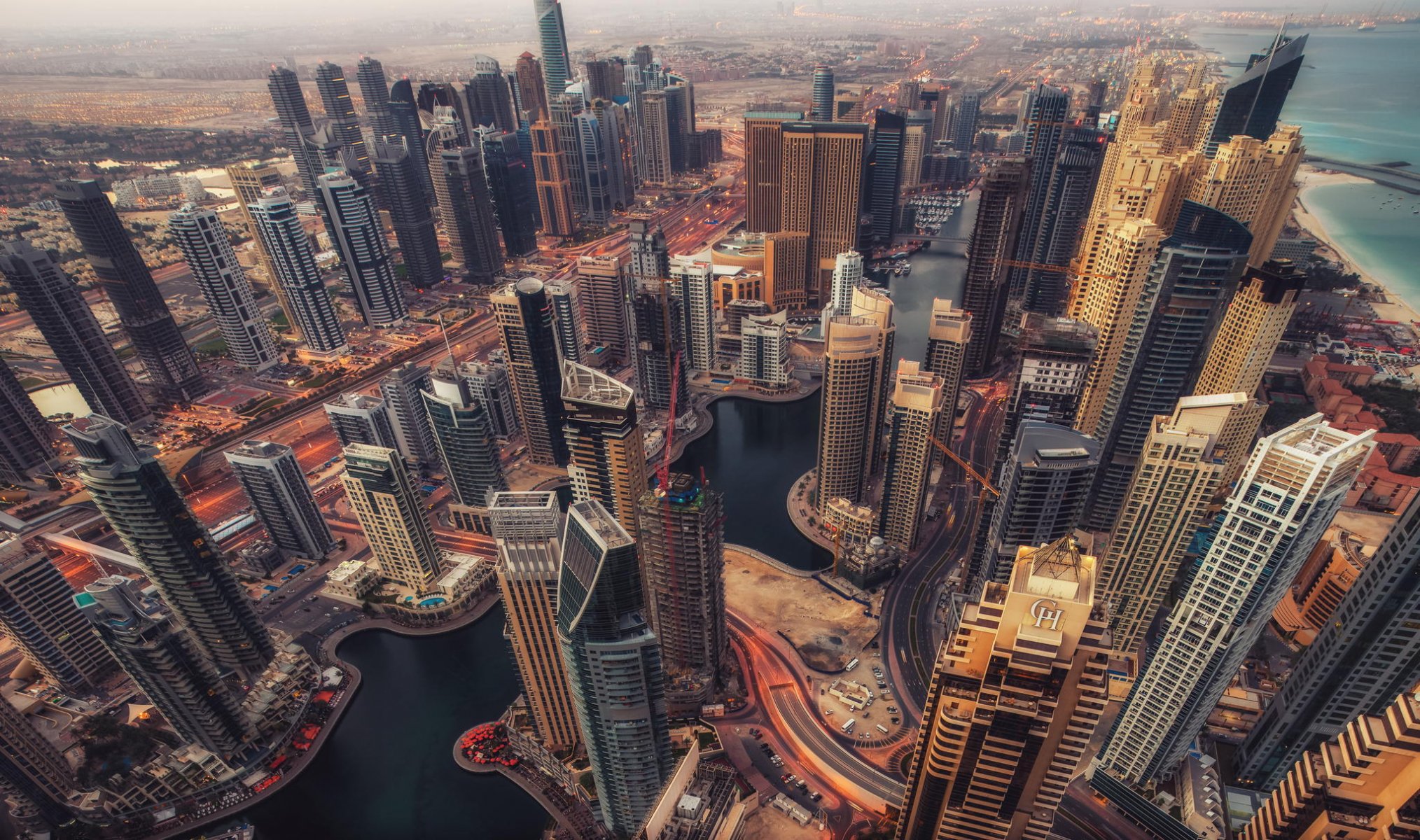 altura panorama ciudad dubai emiratos árabes unidos rascacielos