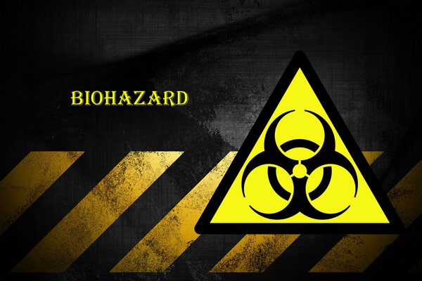 Signe de menace biologique sur fond noir