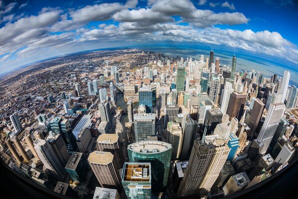 Panorama desde lo alto de los rascacielos de Chicago