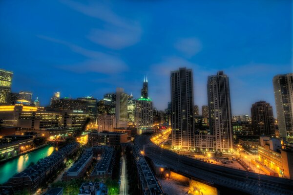 Una notte nella bellissima città di Chicago