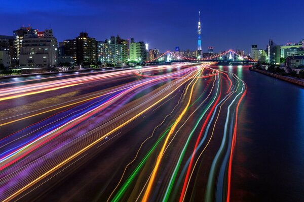 Beautiful lights on the road