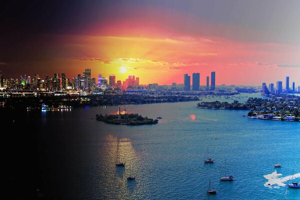 Bellissimo tramonto della sera in Florida