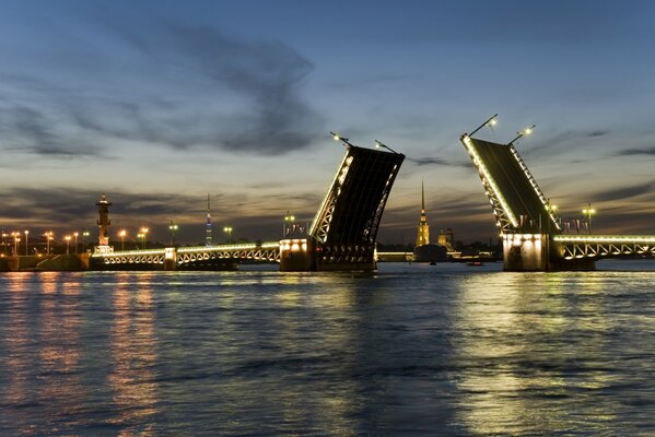 Beautiful drawbridge in the city
