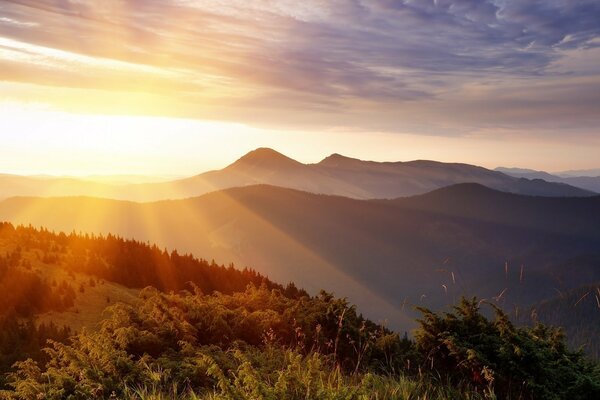 Early dawn in the mountains