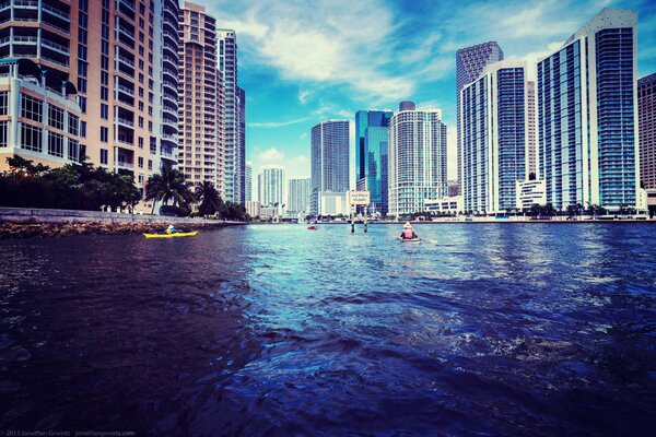 Hermosa vista de las casas de Miami