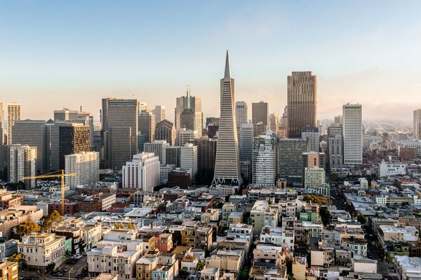 A huge city from a bird s-eye view