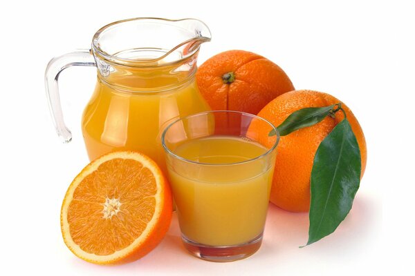 Fruit juice from freshly squeezed orange