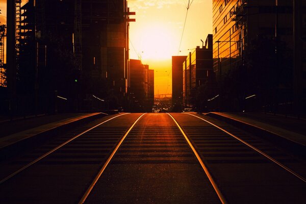 Megapolis at sunset , highway