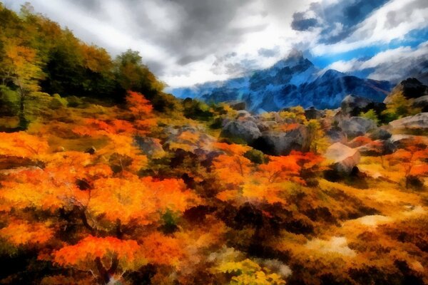 Pittura colori variegati della natura