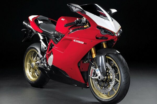 Superbike of bright red color