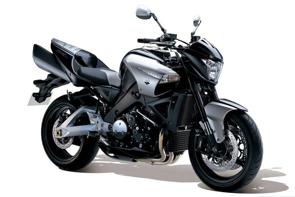 Czarny Srebrny motocykl Suzuki