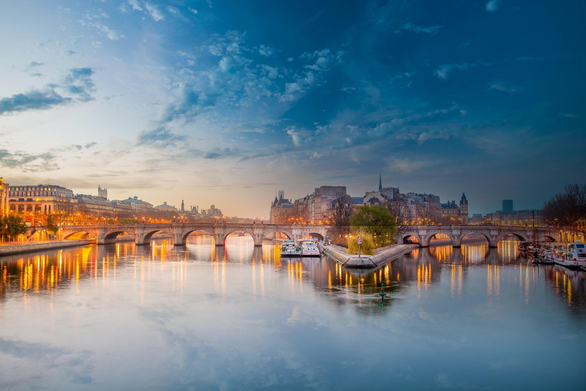 paris frankreich seine fluss wasser brücke