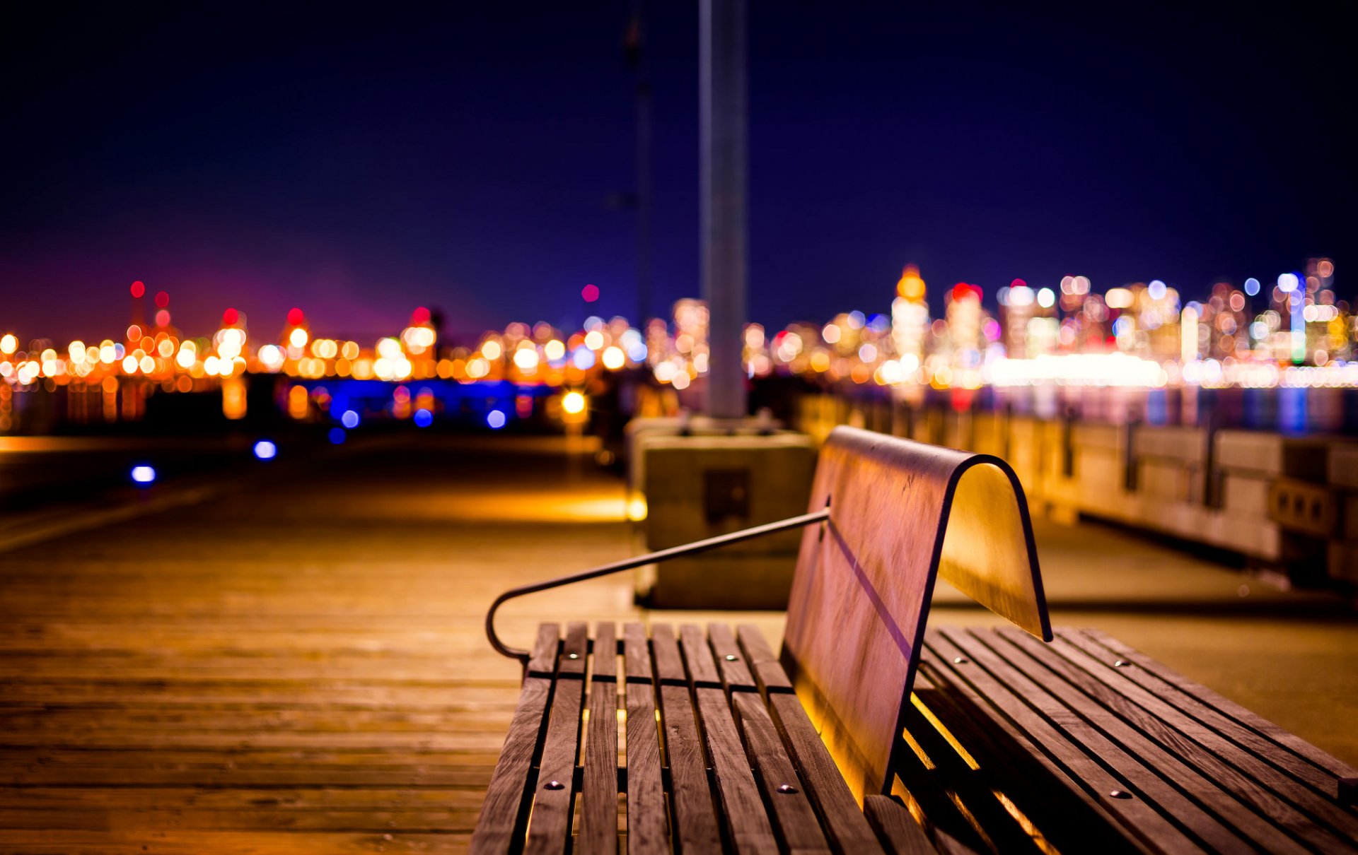 north vancouver canada british columbia town pier shops night lights light bokeh