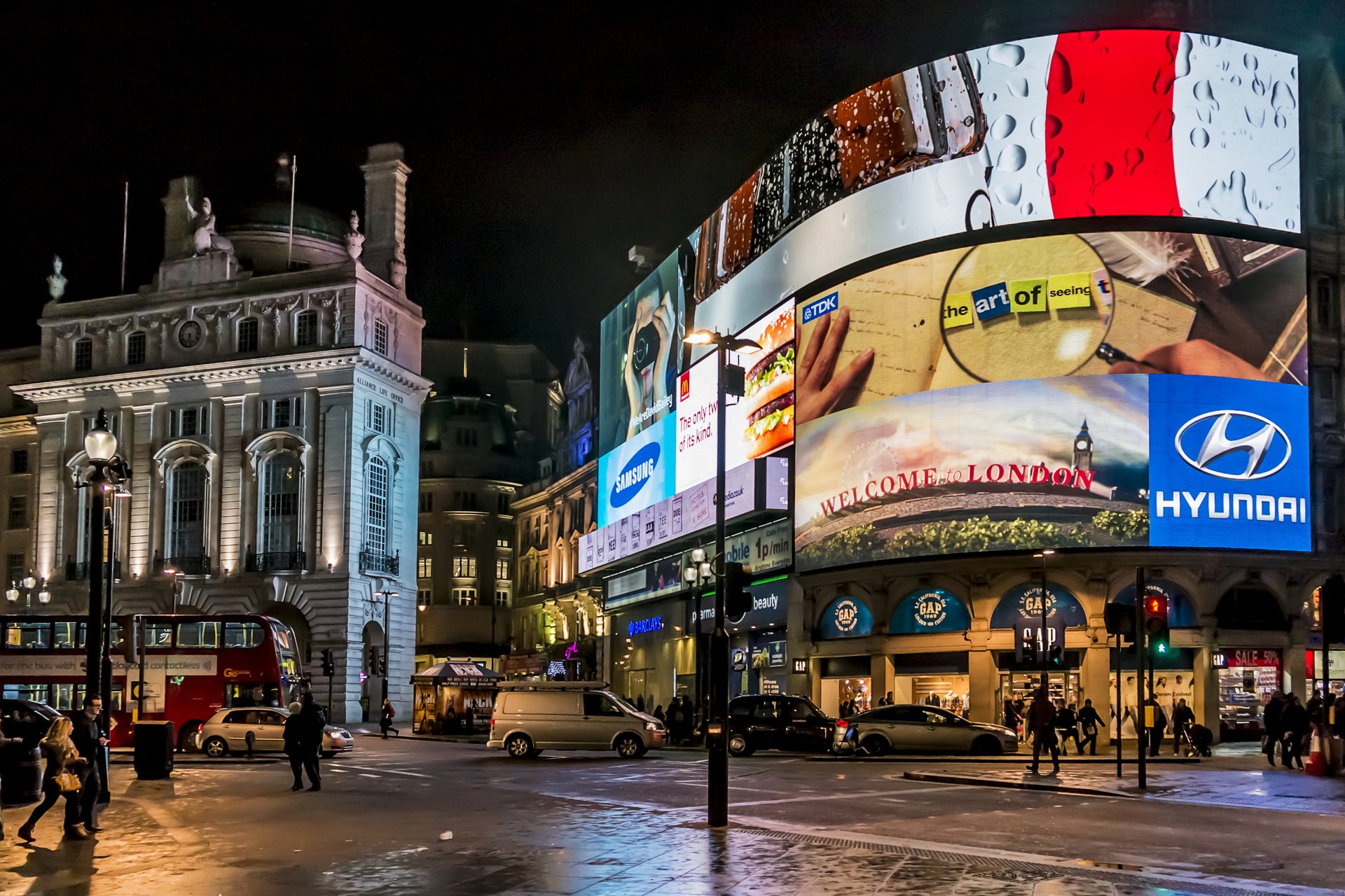 londra regno unito gran bretagna strada città notte piccadilly circus insegne al neon segni piccadilly circus insegne al neon segni