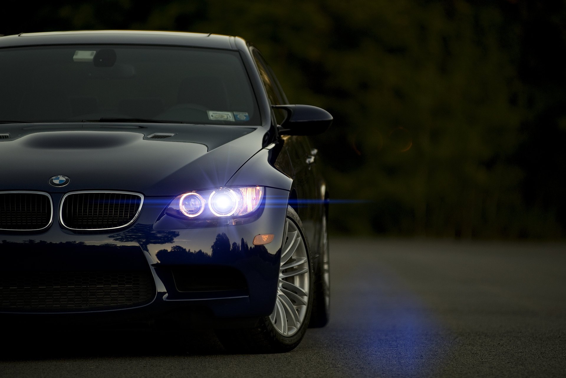 синяя бмв 3 series блик front blue e92 bmw